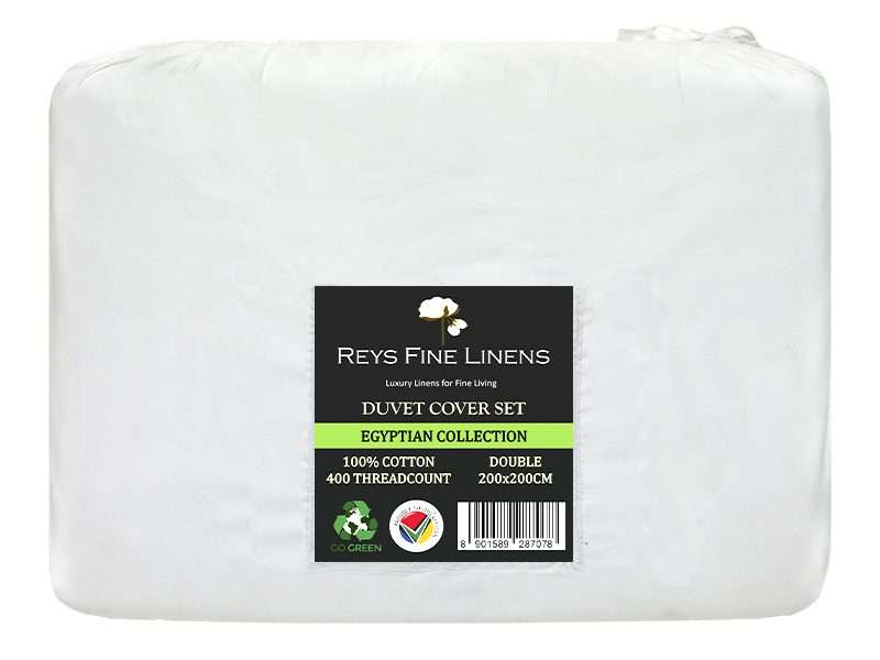 Rey's Fine Linen - Egyptian Collection - Oxford Castlerock Satin Stitch Duvet Cover Set