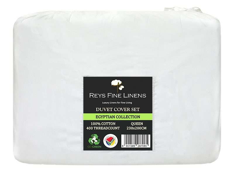 Rey's Fine Linen - Egyptian Collection - Oxford Castlerock Satin Stitch Duvet Cover Set