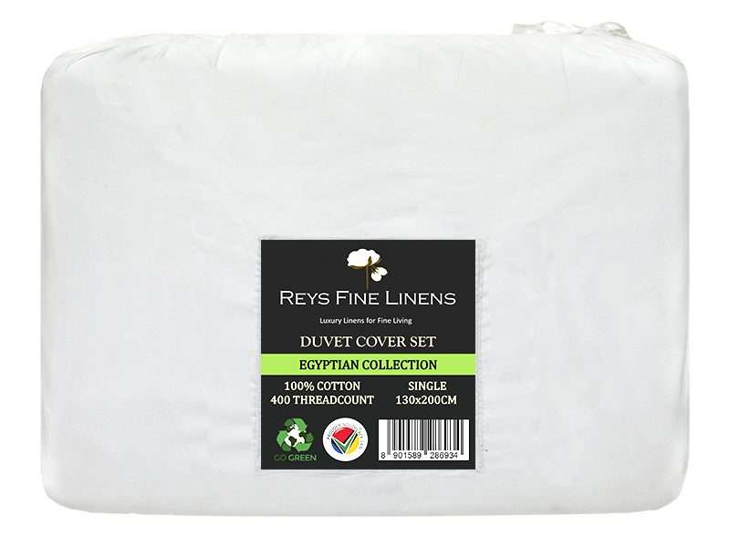 Rey's Fine Linen - Egyptian Collection - Oxford Castlerock Satin Stitch Duvet Cover Set