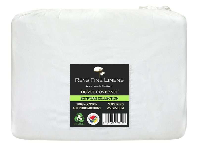 Rey's Fine Linen - Egyptian Collection - Oxford Castlerock Satin Stitch Duvet Cover Set