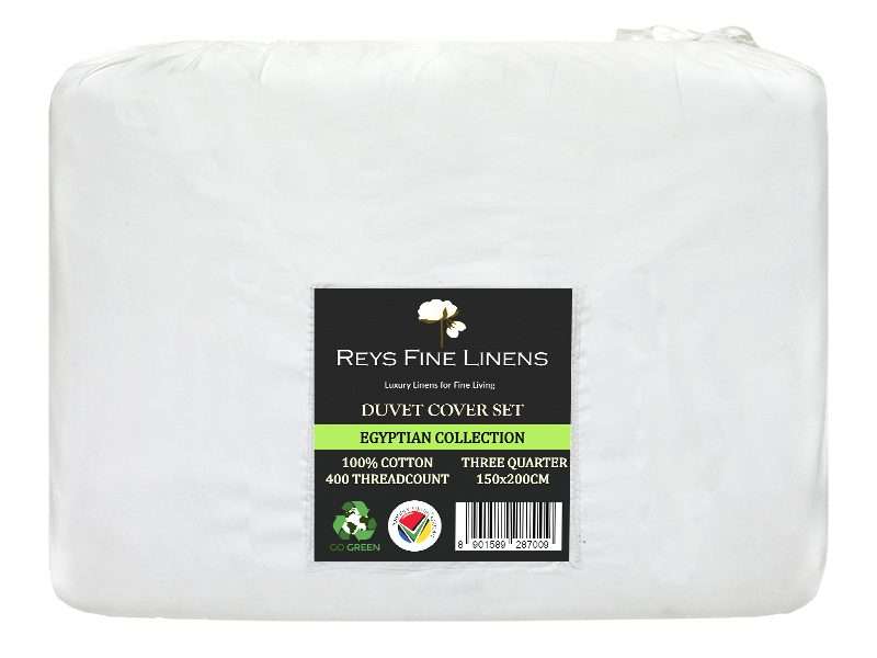 Rey's Fine Linen - Egyptian Collection - Oxford Castlerock Satin Stitch Duvet Cover Set