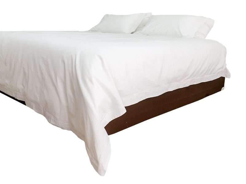 Rey's Fine Linen - Premium Collection - Oxford Optical White Satin Stitch Duvet Cover Set