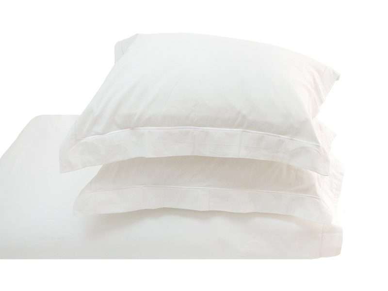 Rey's Fine Linen - Premium Collection - Oxford Optical White Satin Stitch Duvet Cover Set