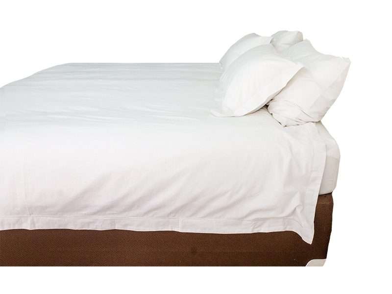 Rey's Fine Linen - Premium Collection - Oxford Optical White Satin Stitch Duvet Cover Set