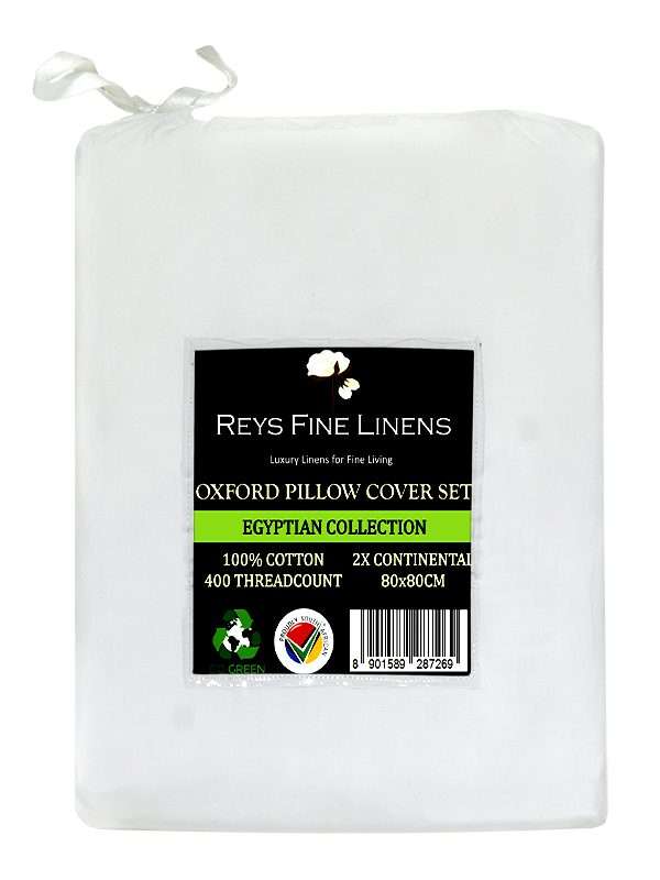 Rey's Fine Linen - Premium Collection - Oxford Beige Satin Stitch Pillow Cover Set