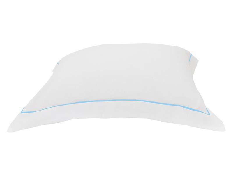 Rey's Fine Linen - Premium Collection - Oxford Blue Atoll Satin Stitch Pillow Cover Set
