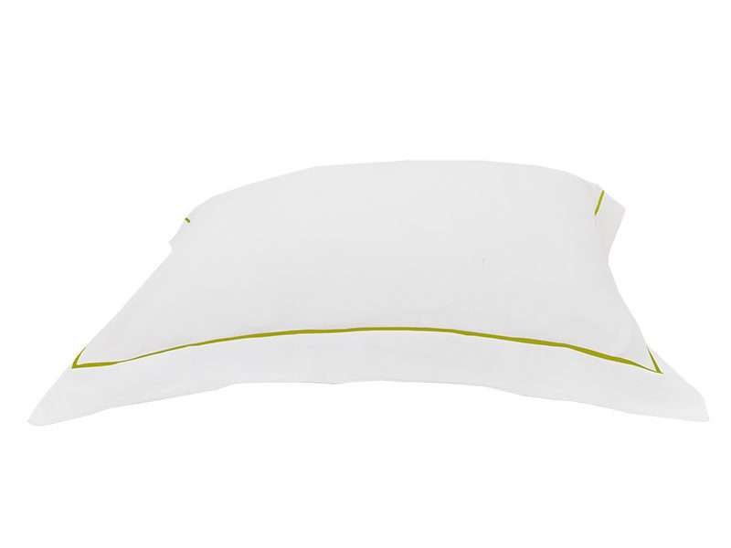 Rey's Fine Linen - Premium Collection - Oxford Olive Green Satin Stitch Pillow Cover Set