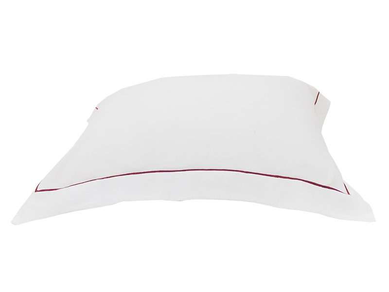 Rey's Fine Linen - Premium Collection - Oxford Fuchsia Purple Satin Stitch Pillow Cover Set