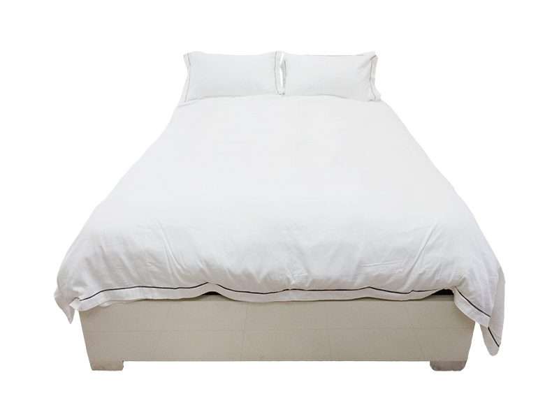 Rey's Fine Linen - Egyptian Collection - Oxford Castlerock Satin Stitch Duvet Cover Set