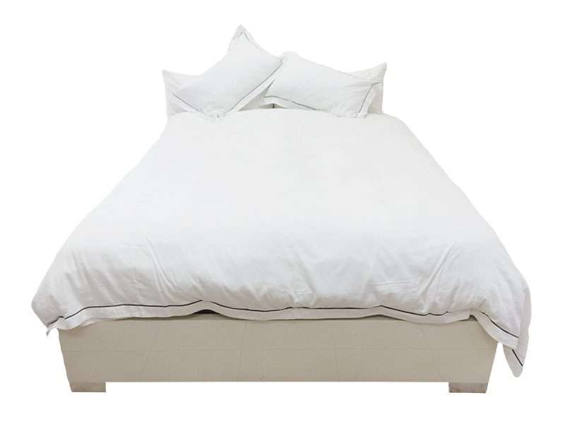 Rey's Fine Linen - Egyptian Collection - Oxford Castlerock Satin Stitch Duvet Cover Set