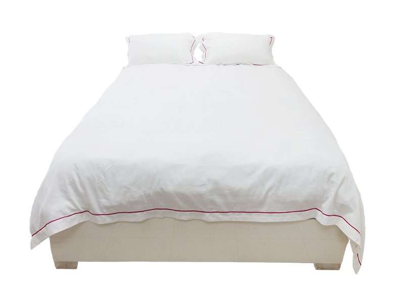 Rey's Fine Linen - Egyptian Collection - Oxford Fuchsia Purple Satin Stitch Duvet Cover Set