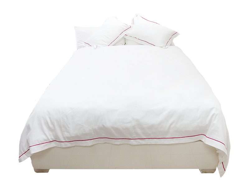 Rey's Fine Linen - Premium Collection - Oxford Fuchsia Purple Satin Stitch Duvet Cover Set