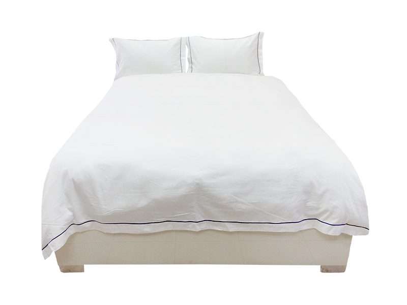Rey's Fine Linen - Egyptian Collection - Oxford Royal Lilac Satin Stitch Duvet Cover Set