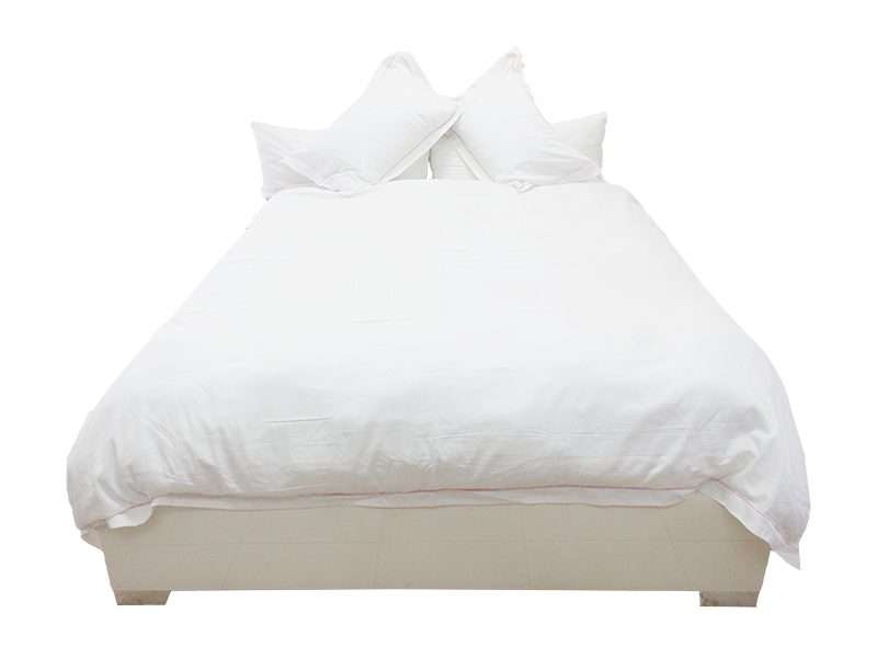 Rey's Fine Linen - Egyptian Collection - Oxford Strawberry Cream Satin Stitch Duvet Cover Set