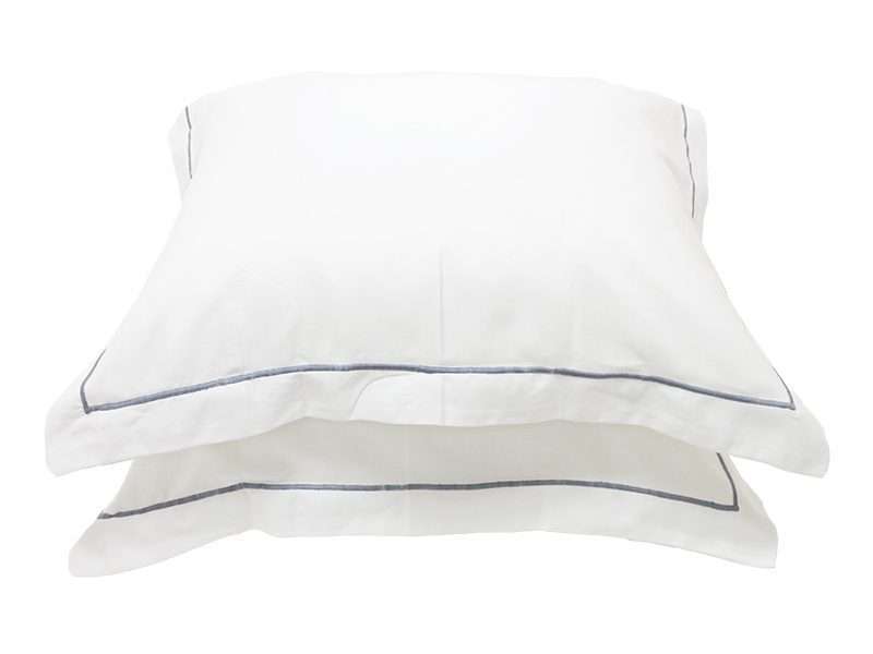 Rey's Fine Linen - Egyptian Collection - Oxford Castlerock Satin Stitch Pillow Cover Set