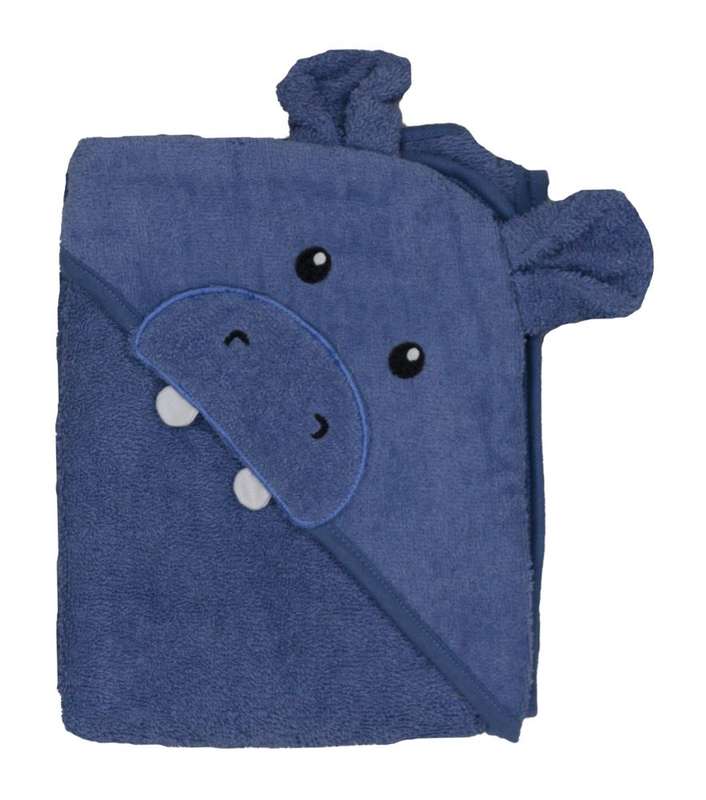 Bunty's Baby Hooded Towel - Design 013 - 090x090cms - 380GSM - 01 Pc Pack - Hippo - Faded Denim
