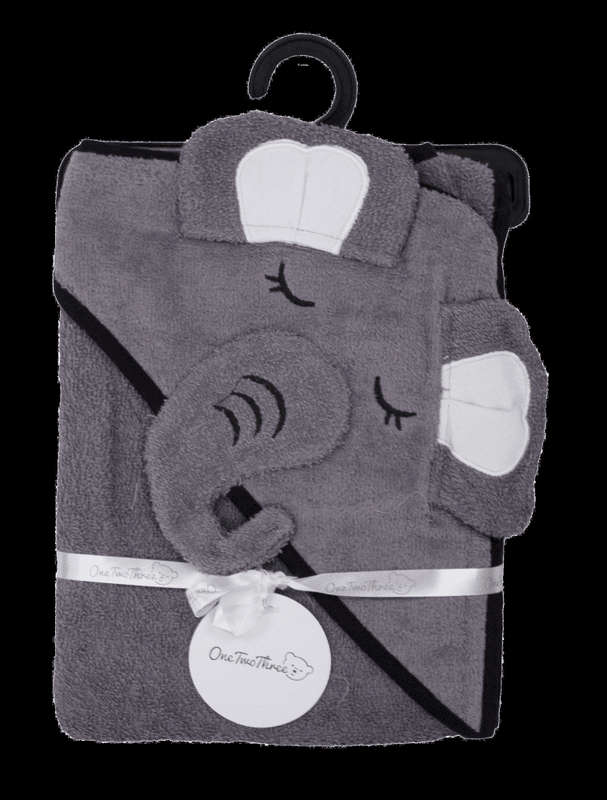 Bunty's Baby Hooded Towel - Design 014 - 090x090cms - 380GSM - 01 Pc Pack - Elephant - Castlerock