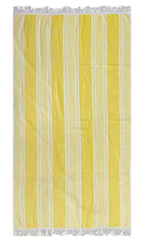 Bunty's Beach Towel 0600 - Design 031 - Fringe Stripes - 080x160cms - 630GMS