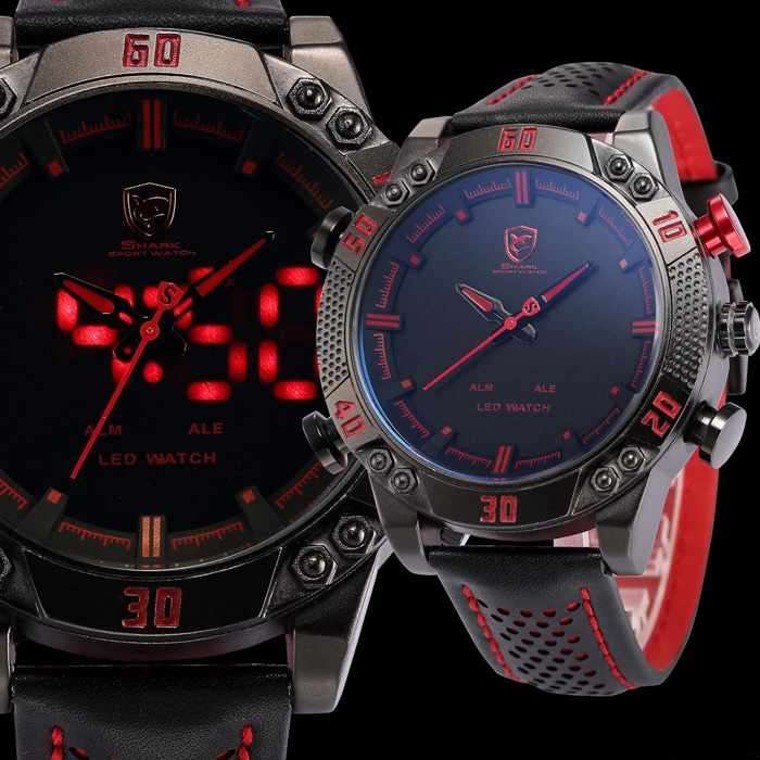 SHARK The Kitefin shark Dual Analog/Digital Dual Movement 50MM Watch BRAND NEW