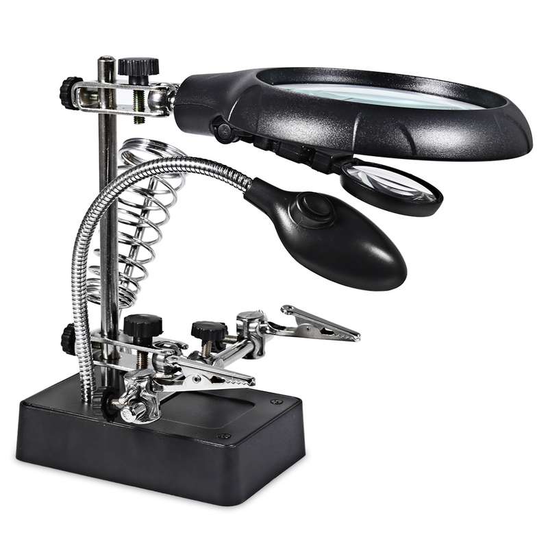 Beileshi 5 LEDs Light 10X Magnifier Desk Lamp