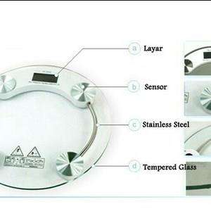 Tempered Glass Digital Round Scale Body Weighting Weight Scale 