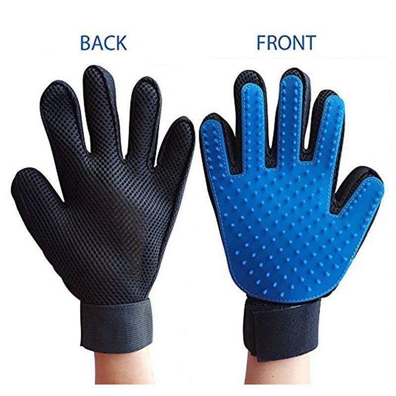 True Touch Five Finger Deshedding Glove Pet Gromming The Hair Away