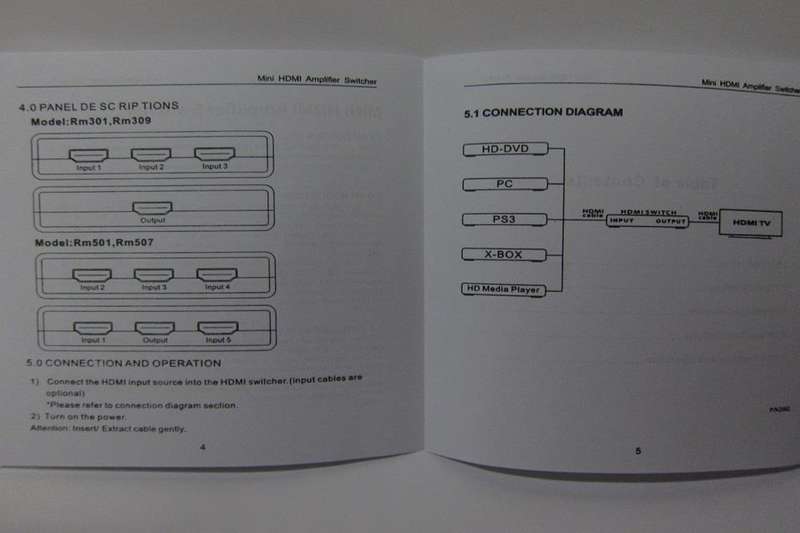 VC HDMI Switch 3 In To 1 Out with Remote