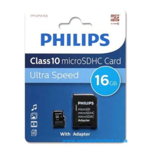 Philips Micro SDHC 16GB Class 10+Adapter Memory Card