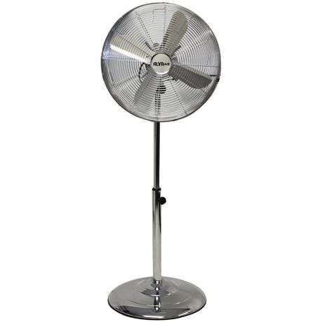 ALVA 40CM CHROME TELESCOPIC PEDESTAL FAN 1.2m TALL (SILVER)
