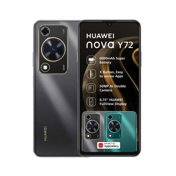 HUAWEI nova Y72 4G 128GB (Dual SIM)- Black