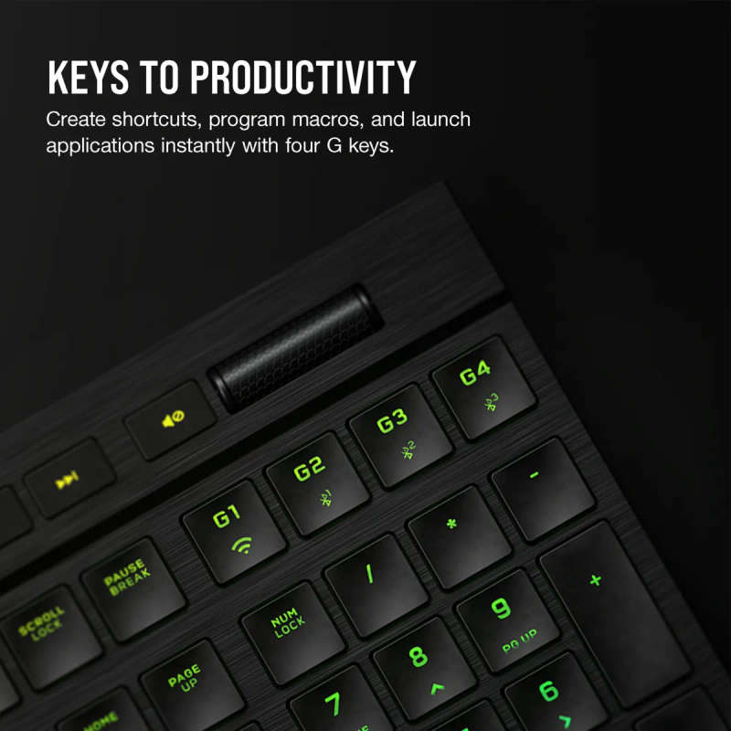 CORSAIR K100 AIR WIRELESS RGB Ultra-Thin Mechanical Gaming Keyboard - CHERRY MX Ultra Low Profile...