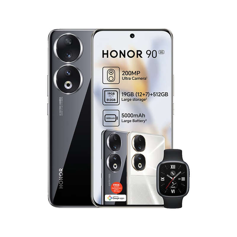 HONOR 90 5G 512GB (Dual SIM) Midnight Black + Honor Watch 4