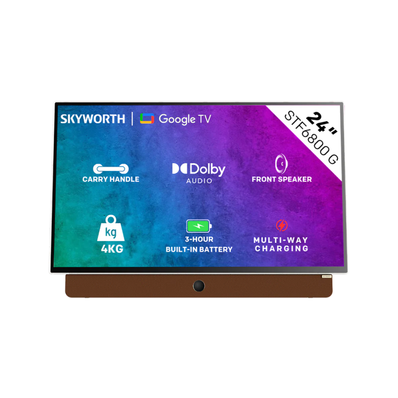 Skyworth 24 FHD Portable Google Smart TV  24STF6800  Grey/Orange
