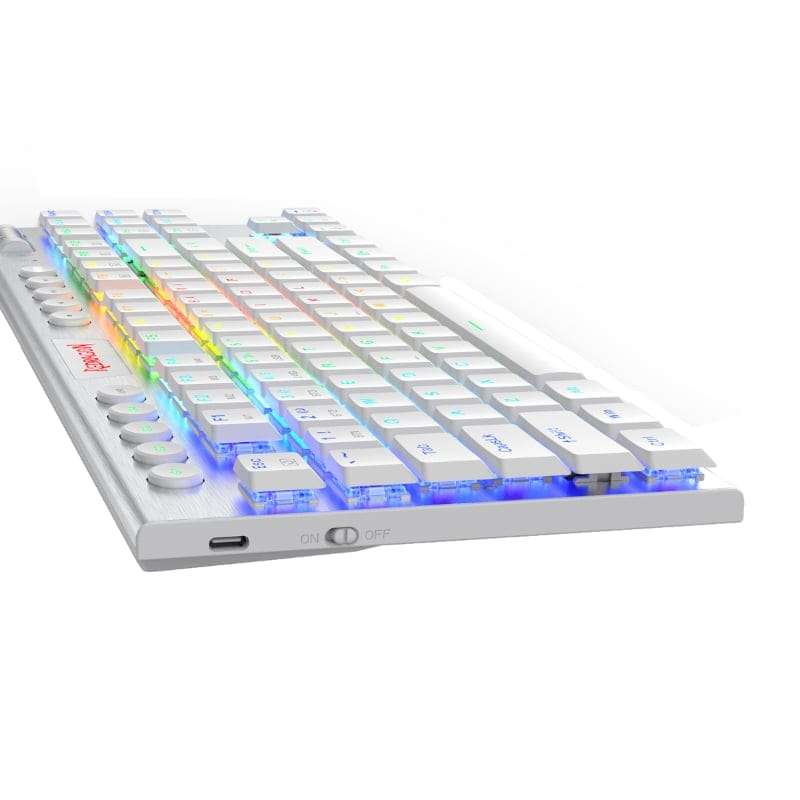 REDRAGON HORUS 87KEY RGB LED SUPER-SLIM ALU FRAME - White