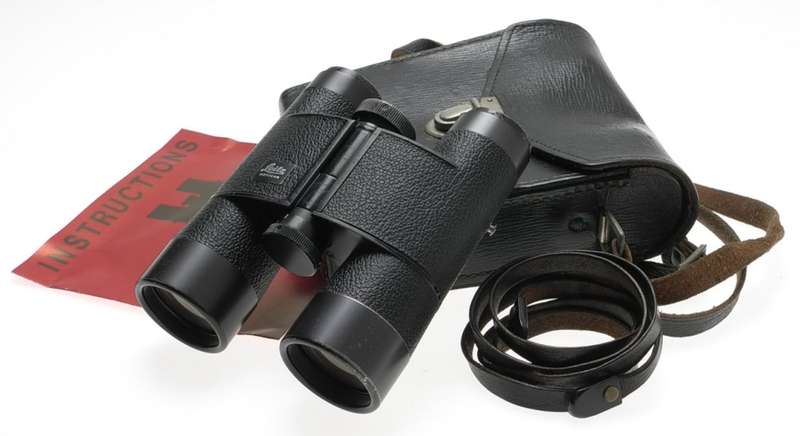 LEICA 7x35 B TRINOVID LEITZ BINOCULARS BLACK CASE STRAPS USED OPTICS 150m/1000