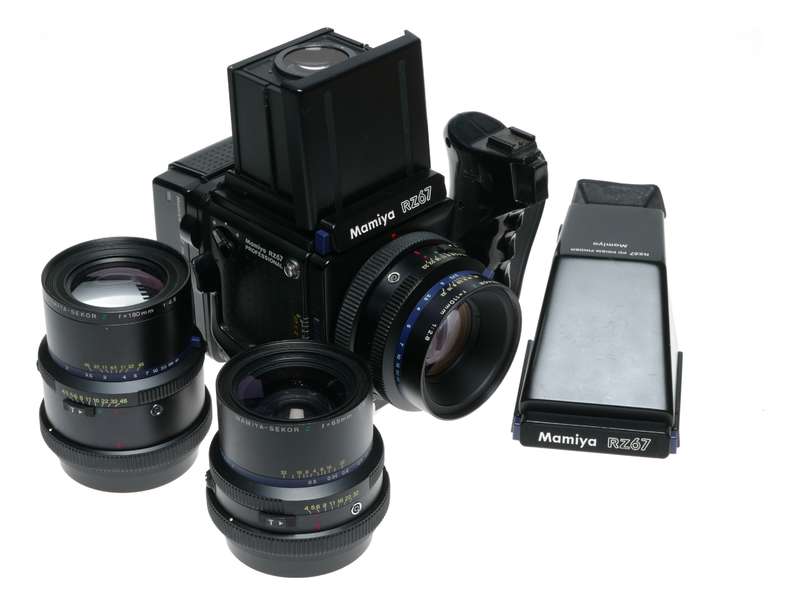 Mamiya RZ67 Professional 120 film camera 3 lenses prism finder strap set