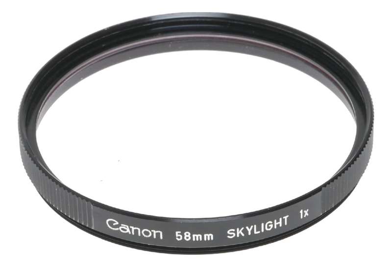 Canon 58mm Skylight 1x screw in filter box manual case set