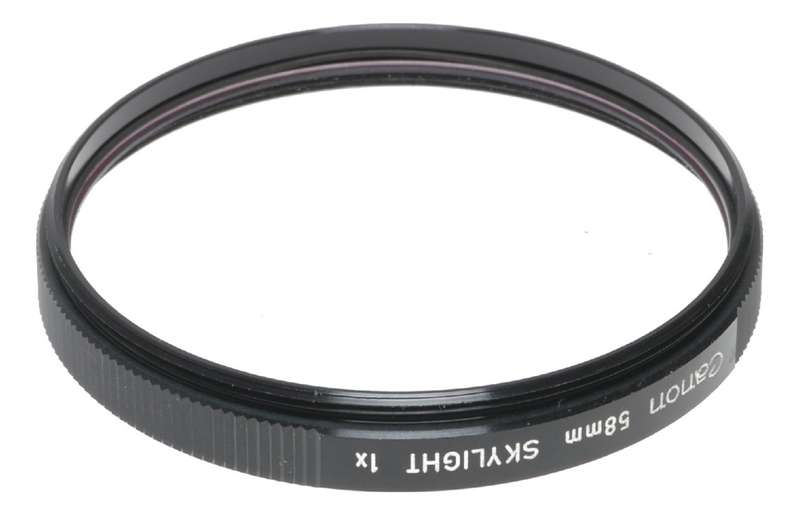 Canon 58mm Skylight 1x screw in filter box manual case set
