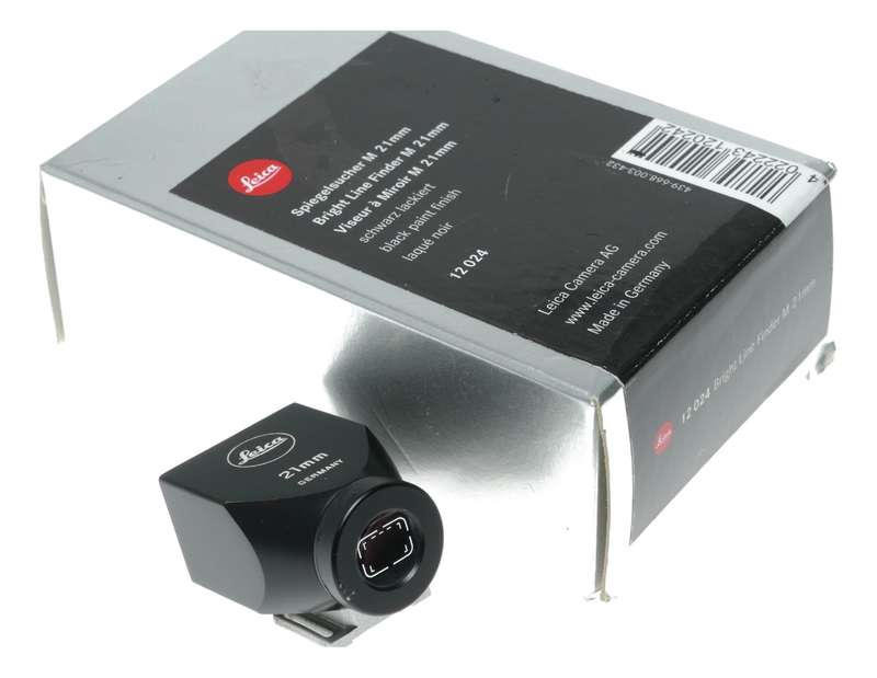 Leica bright line view finder 21mm wide angle lens black paint 12024 used