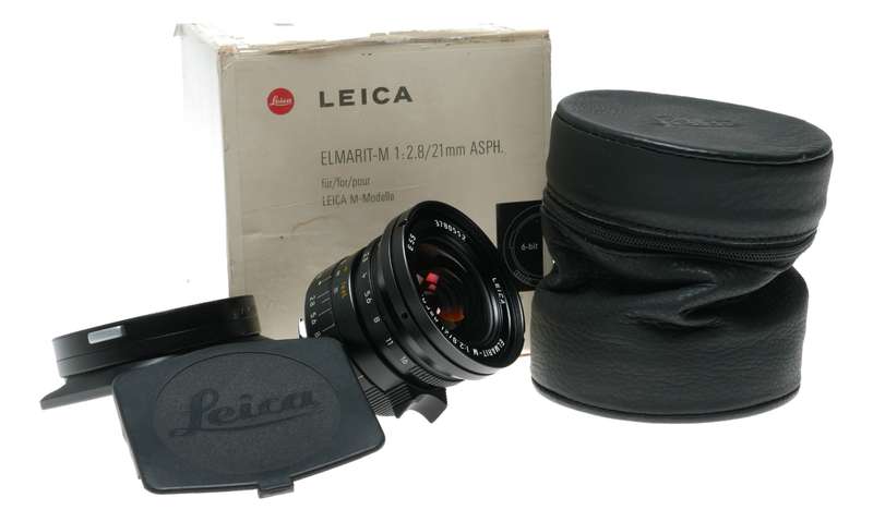 Leica Elmarit-M 1:2.8/21 mm ASPH. 11135 E55 boxed 6-bit hood caps
