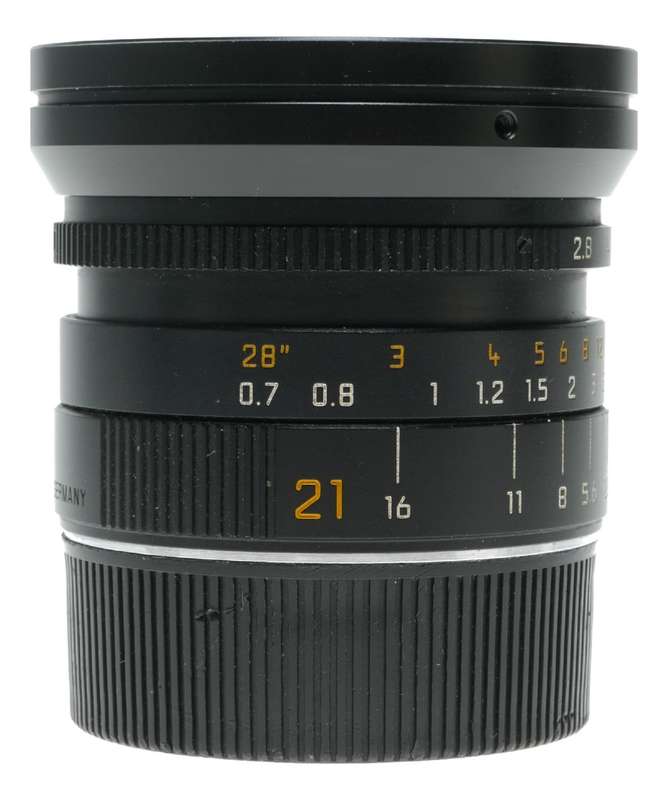 Leica Elmarit-M 1:2.8/21 mm ASPH. 11135 E55 boxed 6-bit hood caps