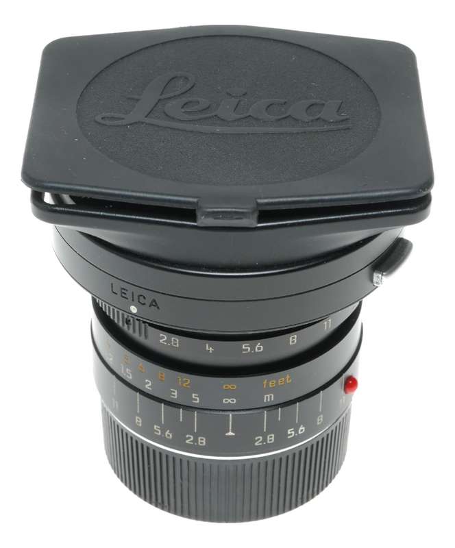 Leica Elmarit-M 1:2.8/21 mm ASPH. 11135 E55 boxed 6-bit hood caps