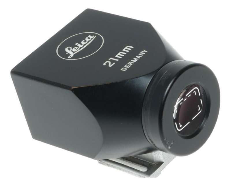 Leica bright line view finder 21mm wide angle lens black paint 12024 used