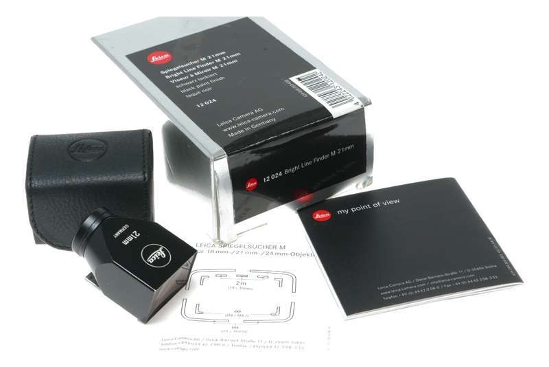 Leica bright line view finder 21mm wide angle lens black paint 12024 used