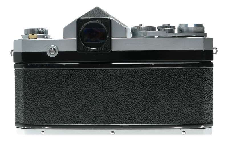 Nikon F chrome SLR vintage 35mm film camera body with manual beautiful