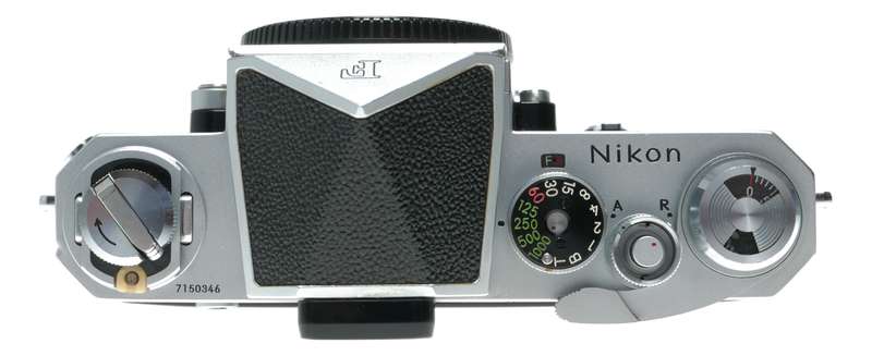 Nikon F chrome SLR vintage 35mm film camera body with manual beautiful