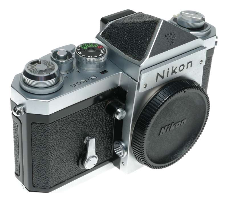 Nikon F body chrome SLR classic 35mm film camera with manual stunning