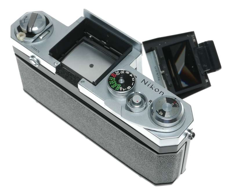 Nikon F body chrome SLR classic 35mm film camera with manual stunning