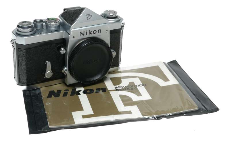 Nikon F body chrome SLR classic 35mm film camera with manual stunning