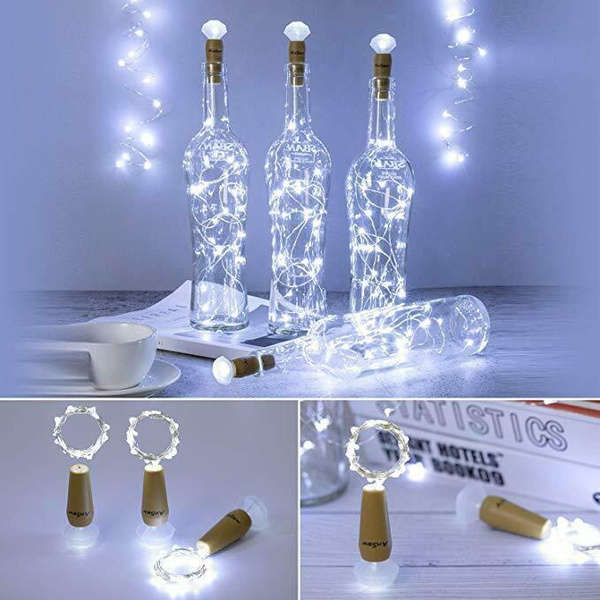 Stock From 12///LED Bottle String Lights Cork Shaped White